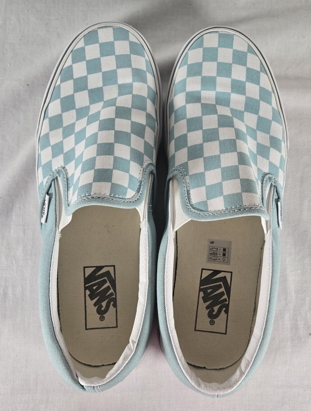 VANS Classic Slip-On Checkerboard Canvas Shoes Aqua Haze 8.5 Men 10 Women - Picture 4 of 7